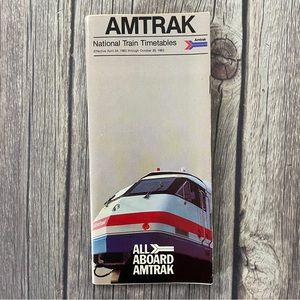 Vtg Amtrak National Train Timetables Schedule Brochure Booklet 1983
